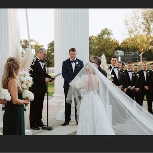 Ivory Cathedral wedding veil with blusher - 120”